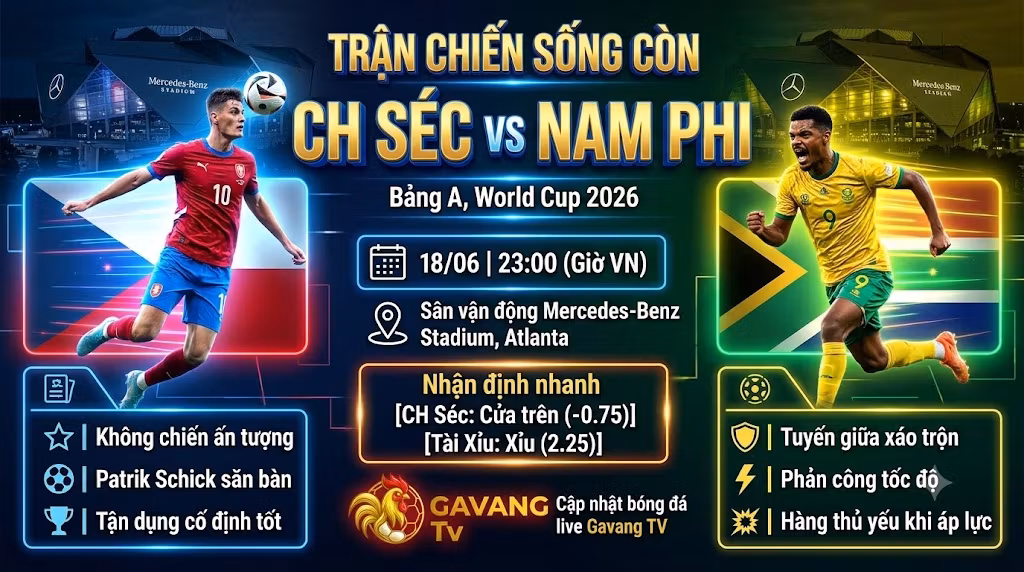 Nhận định CH Séc vs Nam Phi (23h00, 18/6) – World Cup 2026